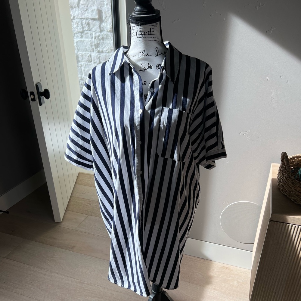 Striped poplin shirt dress. XXL a new day